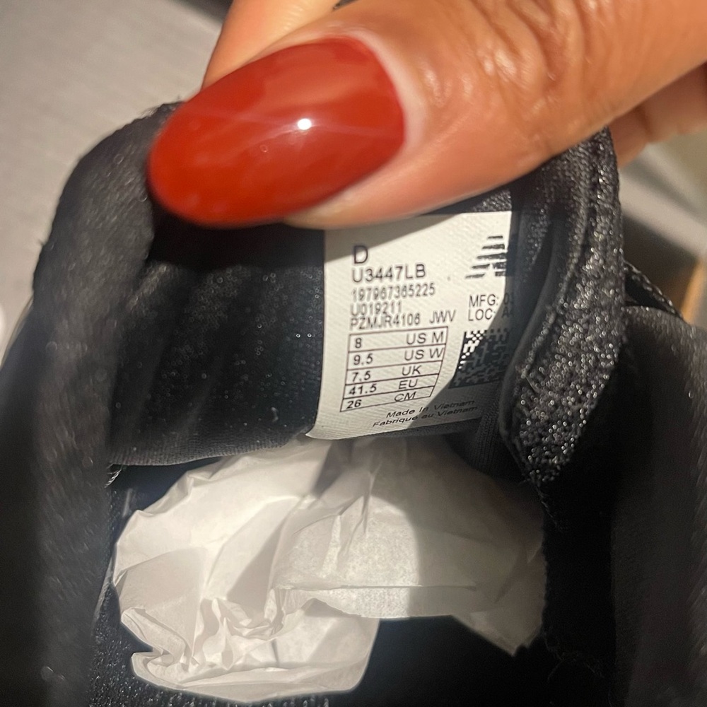 New Balance Black and White Athletic Shoes - Picture 4 of 4
